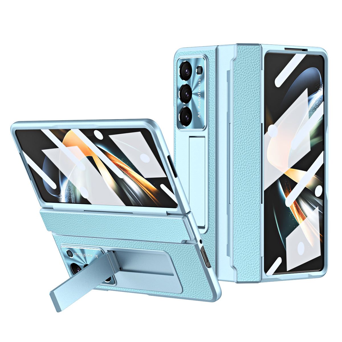 Luxury Leather 360° Armor Hinge Folding Case 3.0 - Galaxy Fold Series With Back Screen Glass