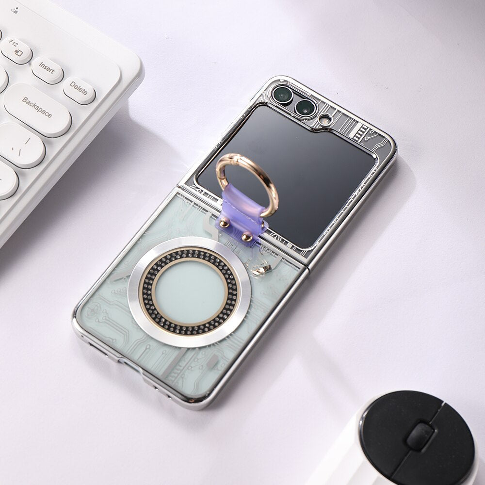 Shockproof Magnetic Case With Ring For Samsung Galaxy Z Flip